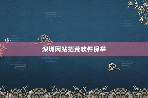 深圳网站拓荒软件保举